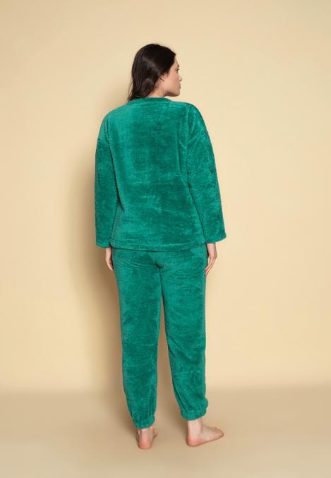 Pijama dama COCOLINO , Culoare Verde,Engros